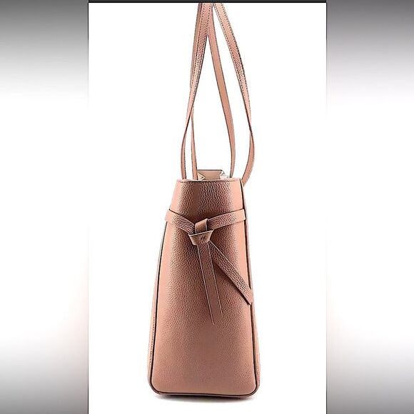 Kate Spade -NEW IN BOX-NewYork KNOTT Lrg.LEATHER TOTE in Pecan Beige. NWT. Wow! - Picture 3 of 12